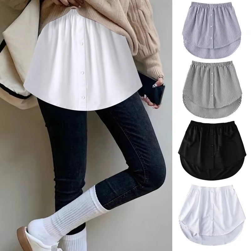 Adjustable Layering Faux Top Lower Sweep Mini Skirt